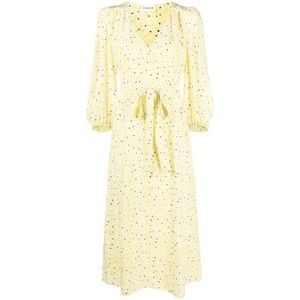 P.A.R.O.S.H. Floral Silk Midi Dress With V-Neckline - NWT